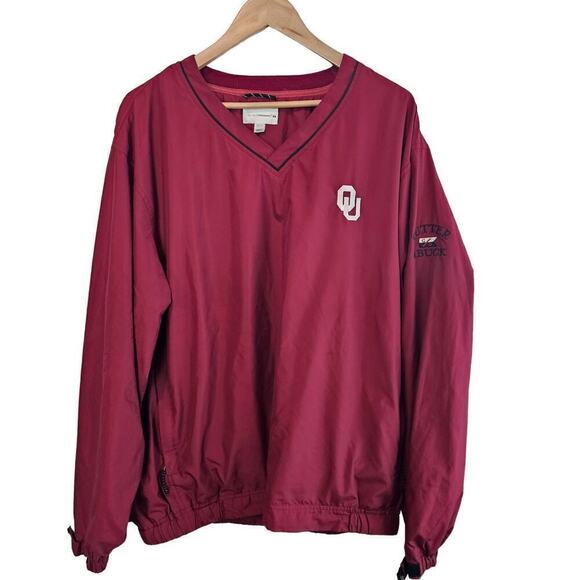 Cutter and Buck Oklahoma Sooners Windbreaker Mens XL Pullover Red OU College - Picture 1 of 10